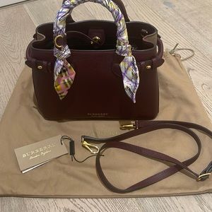 Burberry Small Banner Tote - wine